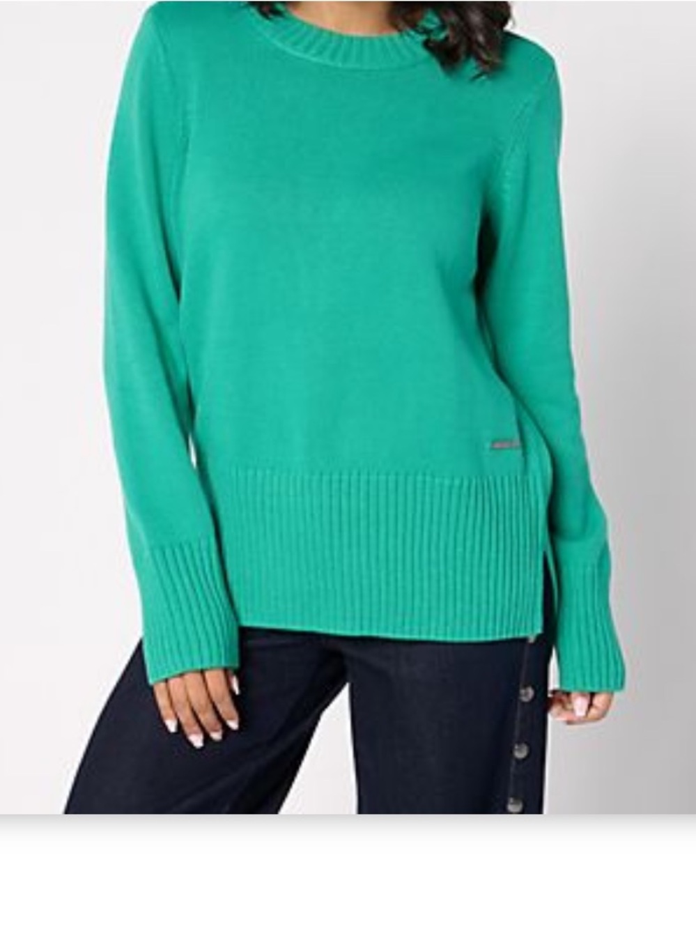 Peace Love World 100% Cotton Crewneck Sweater w/ Pop Color
Det
Clover Large